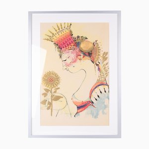 Silkscreen Poster Signed by Bjørn Wiinblad from 1970s