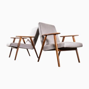 Mid-Century Grey Upholstered Armchair, 1950s