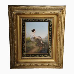 Porcelain Plaque by Carl Meinelt for KPM, Berlin, Germany, 19th Century