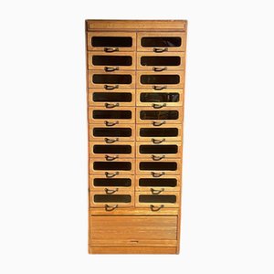Vintage Kurzwarenschrank aus Eiche mit 20 Schubladen, 1930er