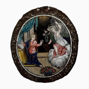 Emaille mit der Verkündigung an Maria aus Limoges, 17. Jh.