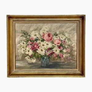 Giraudet, Blumenstrauß, Ölgemälde, Gerahmt