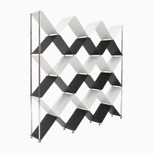 Vintage Italian Chrome Steel Bookcase Shelving Unit, 1990s