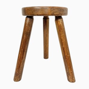 Sgabello tripode in legno nello stile di Charlotte Perriand, Francia, anni '60