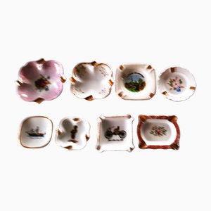 Porcelain Ashtrays, 1950s, Set of 8