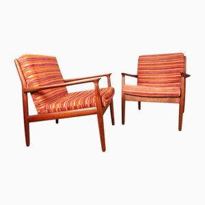 Danish Model GM5 Armchairs in Teak and Fabric by Svend Aage Eriksen for Glostrup, 1960s, Set of 2