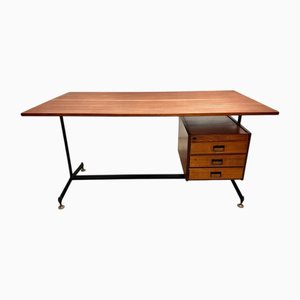 Vintage Teak and Metal Desk, 1970s