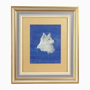 Art Textile Brodé à la Main d'un Loup, Ancienne Tchécoslovaquie, 1960s