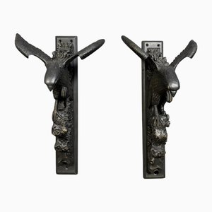 Napoleon III Wall Sculptures in Blackened Wood, 1880, Set of 2