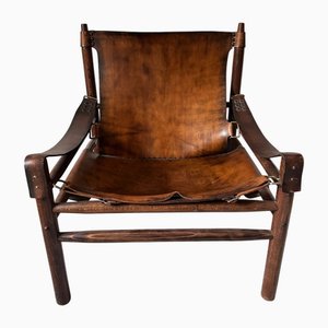 Buffalo Leather Safari Chair in the style of Arne Norell, 1970