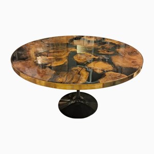 Tulip Table in Olive and Resin, 2010s