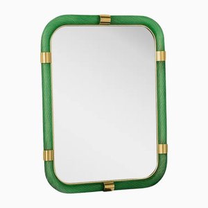 Espejo de pared Torciglione rectangular de cristal de Murano de estilo Barovier de Simoeng
