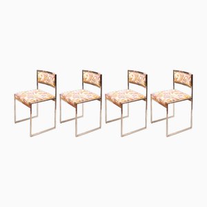 SQ-AL Chairs in Brass and Steel, 1970s, Set of 4