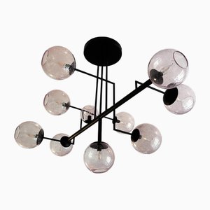 Pink Pulegoso Spheres Murano Glass Sputnik Light by Simoeng