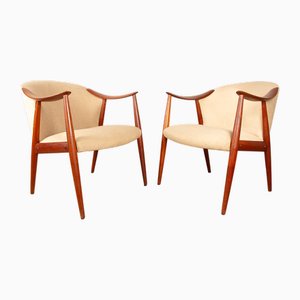 Scandinavian Tyrol Armchairs in Teak and Fabric by Gerhard Berg for Westnofa, 1960s, Set of 2