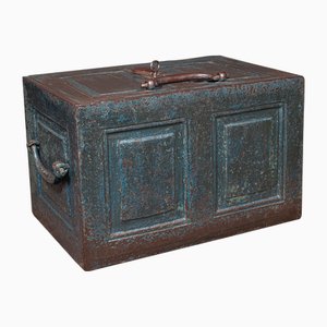 Antique Victorian English Goldsmiths Strong Box in Cast Iron, 1880s