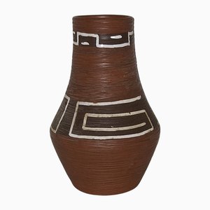 Handgefertigte deutsche Keramikvase, 1970er