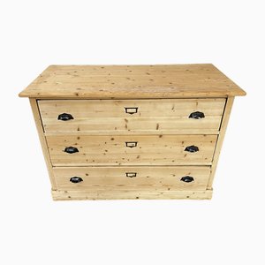 Vintage Fir Chest of Drawers with Label Holder, 1940s
