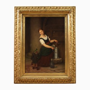 G. Spangerberg, Scena interna, 1886, Olio su tela