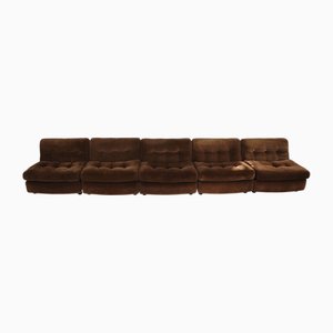 Brown Corduroy Amanta Sofa by Mario Bellini for C&B Italia, 1966, Set of 5
