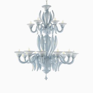 Venetian Azure Style Murano Glass Chandelier with Leaves by Simoeng