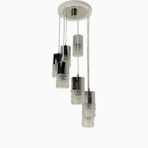 Chrome with Bubble Glass Cascade Lamp from GDR, 1980