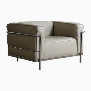 LC3 Ledersessel von Le Corbusier für Cassina, Italien, 1980er