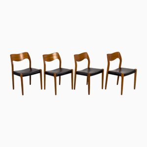 Danish Teak Model 71 Dining Chairs by Niels Otto Møller for J.L. Møllers, Set of 4