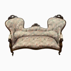 Sofá de orejas Napoleon III de caoba