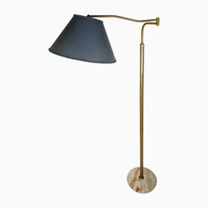 Mid-Century Modern Italian Marble and Brass Floor Lamp in the style of Arredoluce, 1940s