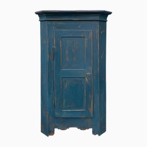 Blue Painted Corner Cabinet