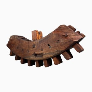 Antique Japanese Wooden Gear Segment, 1890s