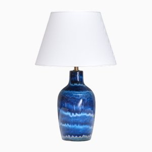 Table Lamp in Gradient Blue Glaze by Kent Eriksson for Designhuset, Sweden, 1970s