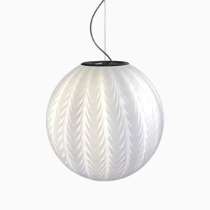 Milchig-weiße Spider Sphere Tischlampe aus Muranoglas von Simoeng