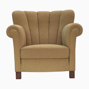 Danish Relax Chair in Light Green Furniture Wool, 1960s