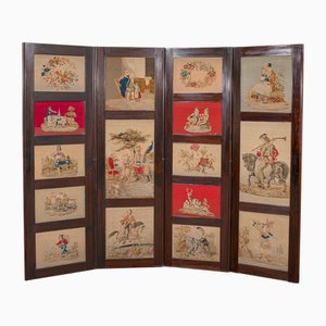 Antique Regency English Needlepoint Room Divider, 1820s