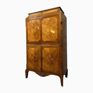Sekretär im Louis XV Stil mit Intarsien aus Edelholz und Blumendekor, 1900er