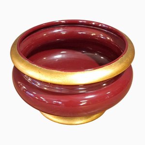 Cachepot grande in ceramica bordeaux di Paolo Marioni, Italia, anni '80
