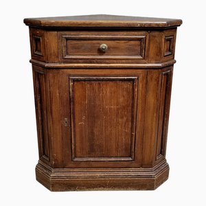 Rustikaler Eckschrank aus Tannenholz, Ende 19. Jh.