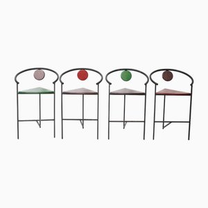 Postmodern Bar Stools, 1980s, Set of 4