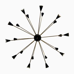 Black Sputnik Lamp, Italy, 1970s