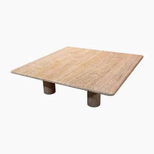 Table Basse en Travertin attribuée à Angelo Mangiarotti pour Up&Up, 1970s
