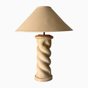 Plaster Column Lamp with Twisted Plinth Stem, USA, 1980s