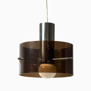 Lampada da soffitto Space Age in acrilico fumé, Italia, anni '70