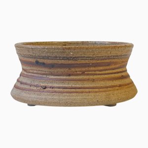 Danish Stoneware Dish with Spiral Glaze by Tue Poulsen, 1970s