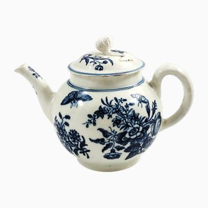 First Worcester Zaun Teekanne mit blauem Halbmond, 1760er