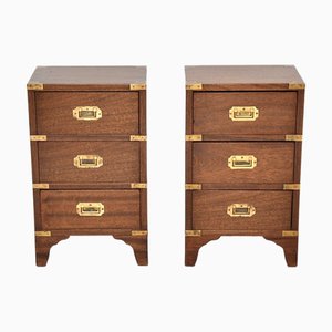 Antique Military Campaign Bedside Chests, 1930s, Set of 2