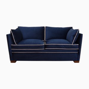 Blue Velvet 2-Seater Sofa, 1980s