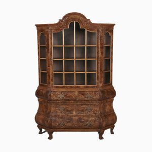 Small Dutch Baroque Walnut Display Cabinet, 1900s