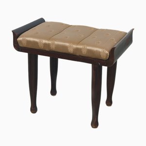 Italian Bench with Original Gold Satin Fabric from Paolo Buffa, 1950s
